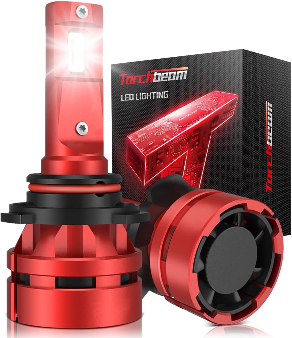 Torchbeam 9005/HB3 Bulbs Combo, 45,000LM 900% Super Brighter 9005 Bulbs 6500K Cool White for ATVS, Fog Powersports Bulbs Plug-N-Play, Pack of 2