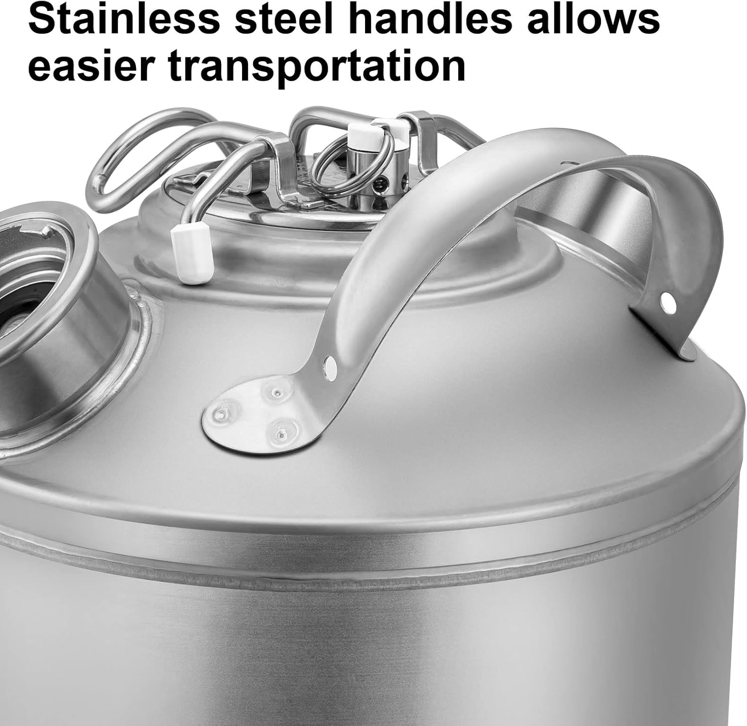 5 Gallon Cleaning Keg, 4 Head-Sankey D Ports, Wash Out Keg with Rubber Base for Beer Lines Cleaning