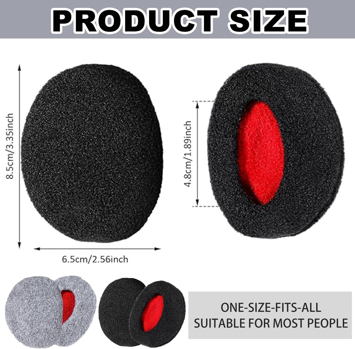 JoanofArc 2 Pairs Ear Muffs for Winter, Bandless Unisex Earmuffs Windproof Ear Warmers for Cold Weather Outdoor