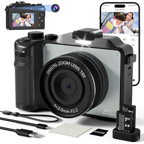 Câmera Digital 4K para fotografia, LucZeng Câmera Vlogging de 48 MP para YouTube com ca... Câmera Digital 4K para fotografia, LucZeng Câmera Vlogging de 48 MP para YouTube com ca...