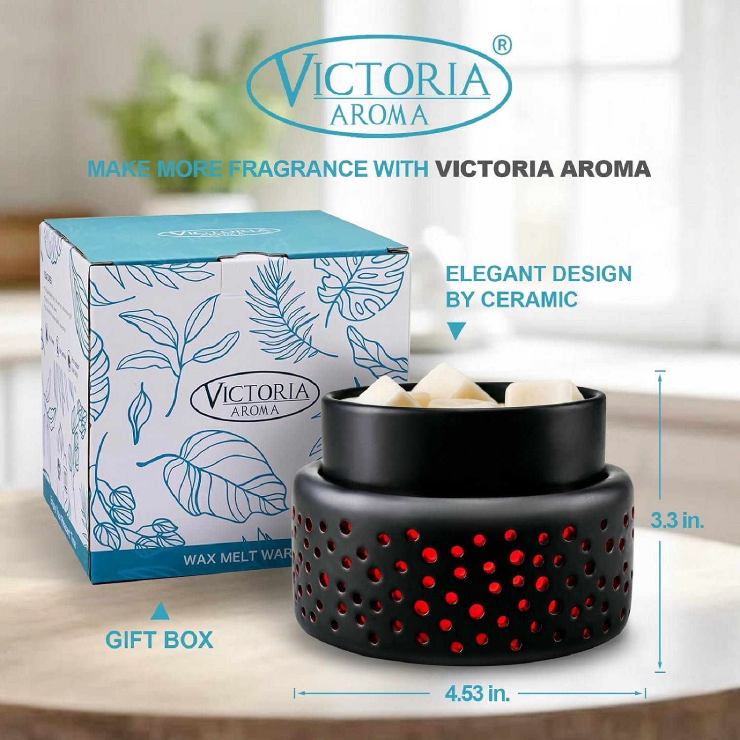 VICTORIA AROMA Podgrzewacz do wosku na Halloween, 7 zmieniających się kolorów LED, podgrzewacz do wosku zapachowego, elektryczny topiący wosk do domu, biura, sypialni i na prezent