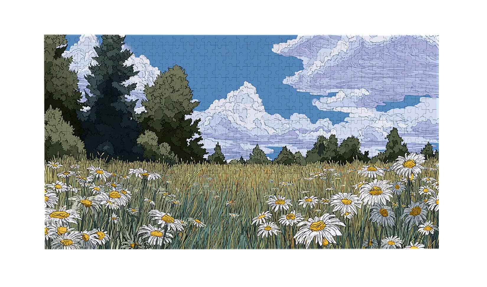 Puzzle para Adultos 1692 Piezas, Margaritas de Flores Puzzle, Difícil, Desafiante, Rompecabezas Encajan Perfectamente, Letras en la Parte Posterior, Regalo para Personas Mayores (179x31cm) v-412