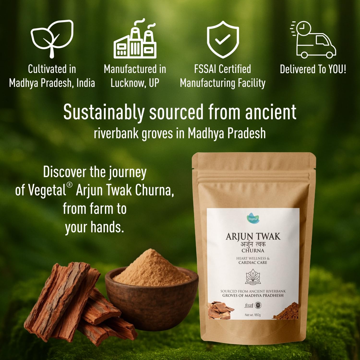 Vegetal Arjun Twak Churna Arjuna Bark Powder 180g — Amazon image 8