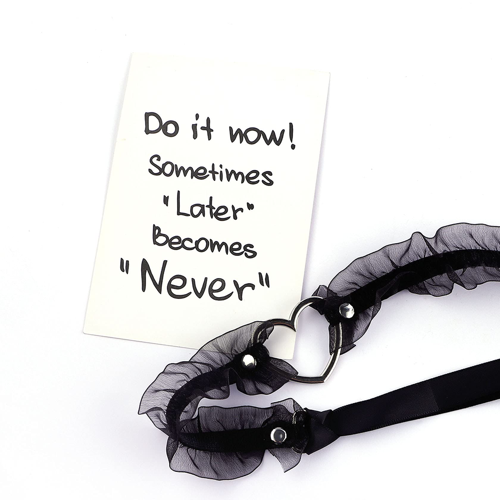 MILAKOO Black Punk Choker Charm Stretch Gothic Tattoo Chokers Necklace and Bracelet Set for Women: C-Black