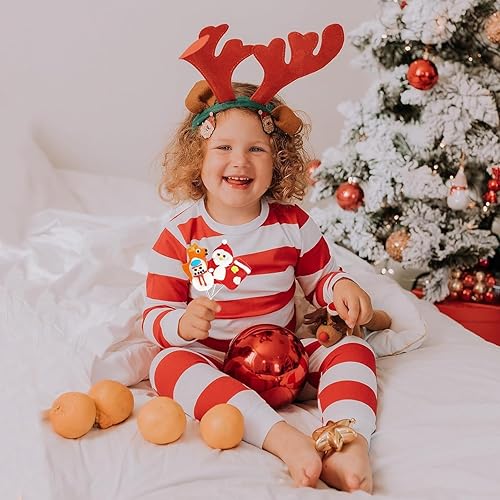 Miniatura 6 de Paleta de Navidad de Papá Noel, reno, muñeco de nieve, surtido de botas de Navidad, sabor a fruta mixta, envueltas individualmente, paquete de 48