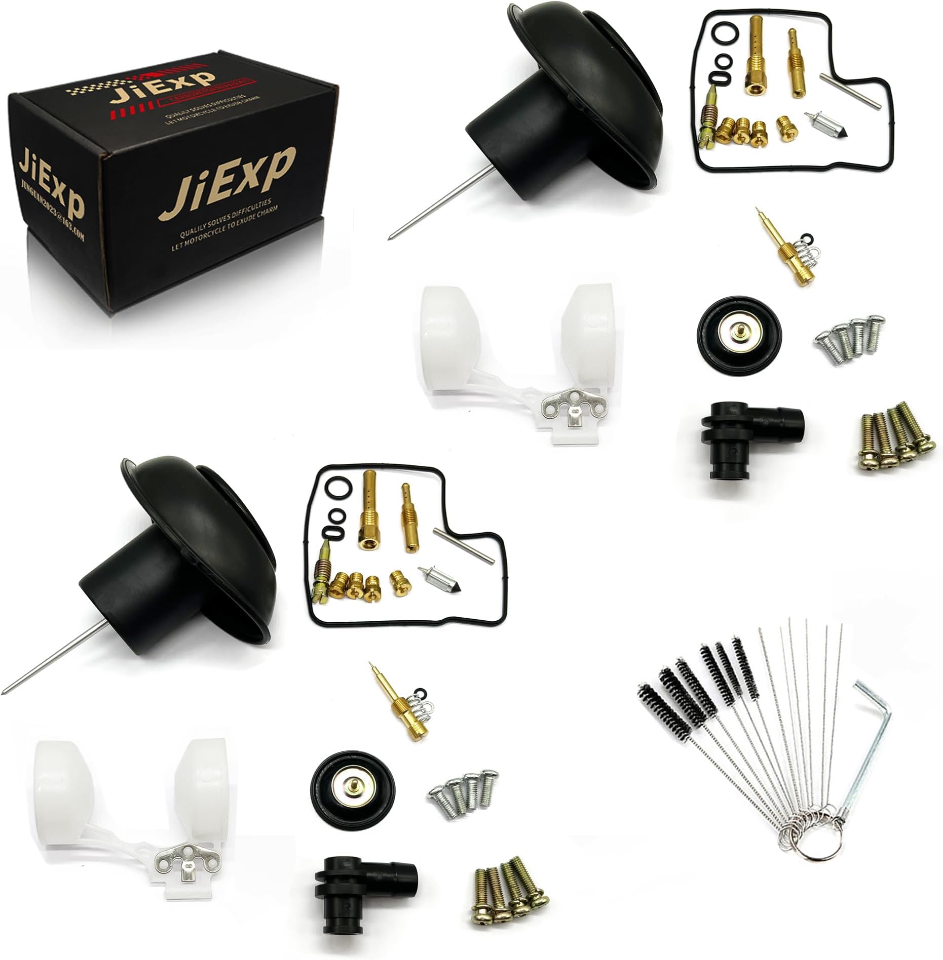 4-Pack Carburetor Rebuild Kit For Yamaha YZF600R (1997-2007) - Includes Diaphragm & Float Replacement