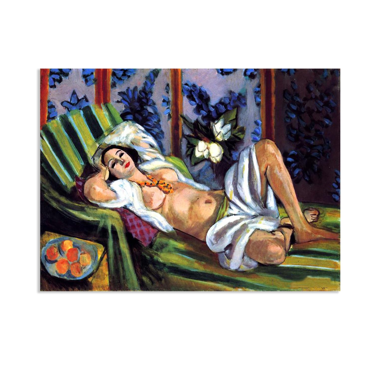 MYCGGDGH Henri Matisse Painting Reproduction Odalisque with Magnolias Henri Matisse abstract art canvas wall reproductions classic poster for living room Bathroom Office 85x60cm(33x24in) poster