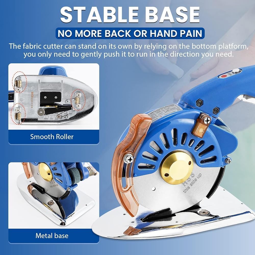 Cortador de tela inalámbrico, máquina rotativa eléctrica de velocidad ajustable para tela, fibra, algodón, papel, seda, cuero, lana, alfombra