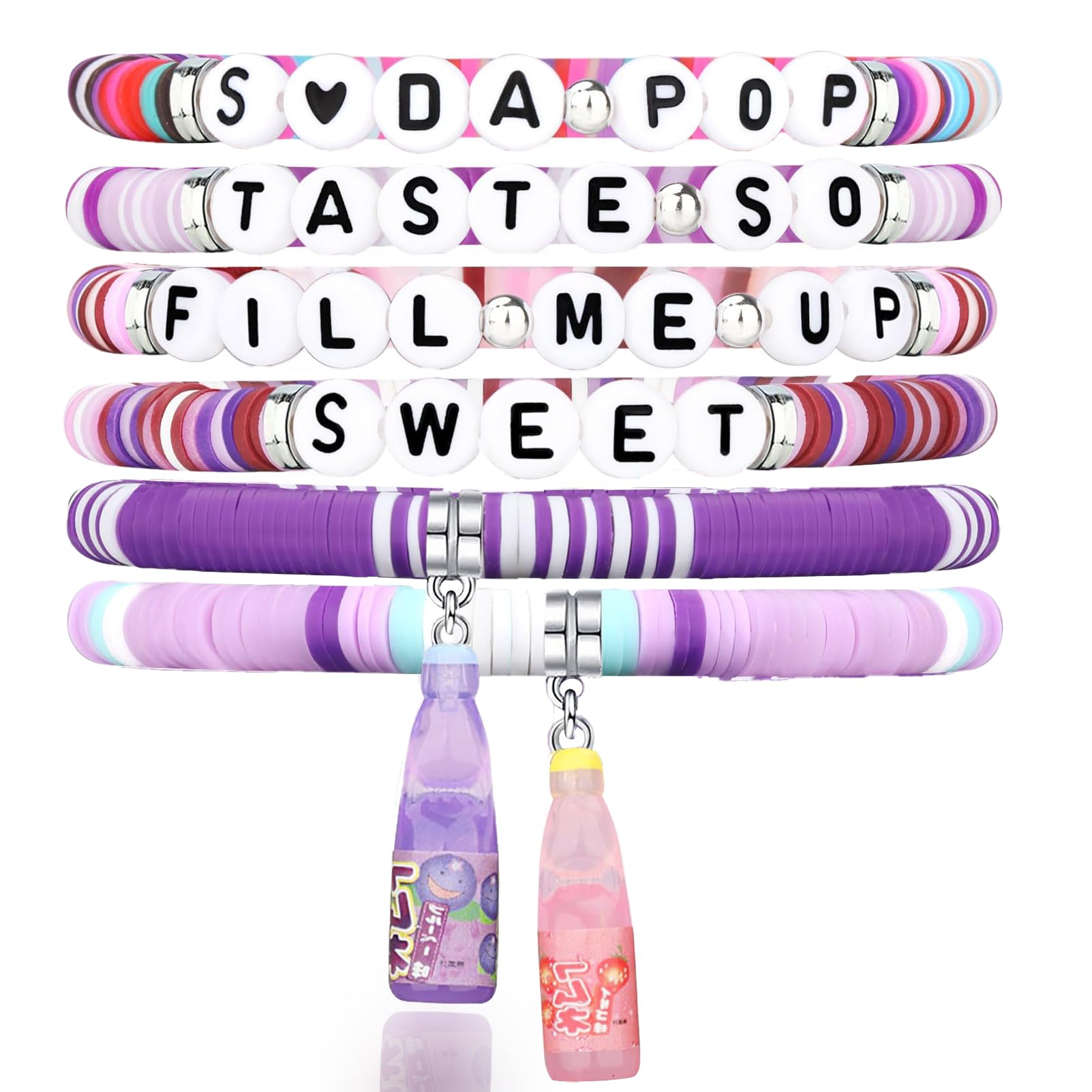 PESLTOU Korean-Pop Bracelet Birthday Party Friendship BFF Gifts for Fans Decor Halloween Outfits Bracelet (soda pop)