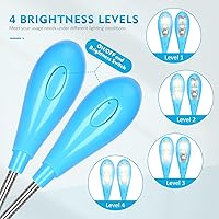 Vista 2 de TEECOO Luz de soporte de música, luces LED de libro con clip, funciona con pilas USB y AAA, lámpara de lectura en la cama, 4 niveles de brillo, Azul