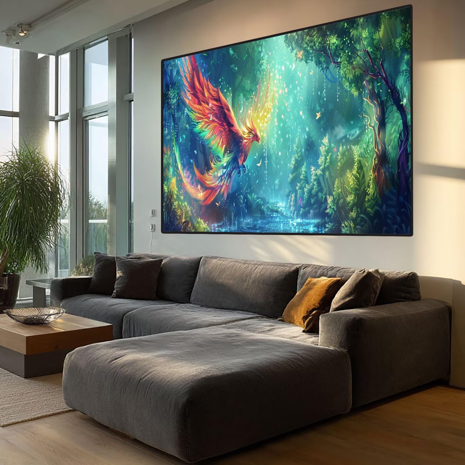 Phoenix Diamond Art Forest Diamond Painting Arts and Crafts dla dorosłych, zestaw do malowania diamentami 5D, dorosłych, Crysta, haft krzyżykowy, zestaw do haftowania dla początkujących, dekoracja