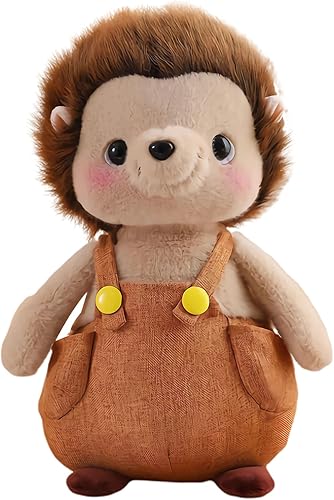 Juguete de peluche de erizo, bonita almohada de animal de peluche de erizo suave, regalos de juguete para niños y novia, varios tamaños (marrón,