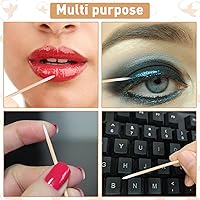 Vista 6 de Fenshine 1000 hisopos de algodón microblading, punta puntiaguda, hisopos de algodón, palitos de madera, aplicador de punta de algodón, suministros