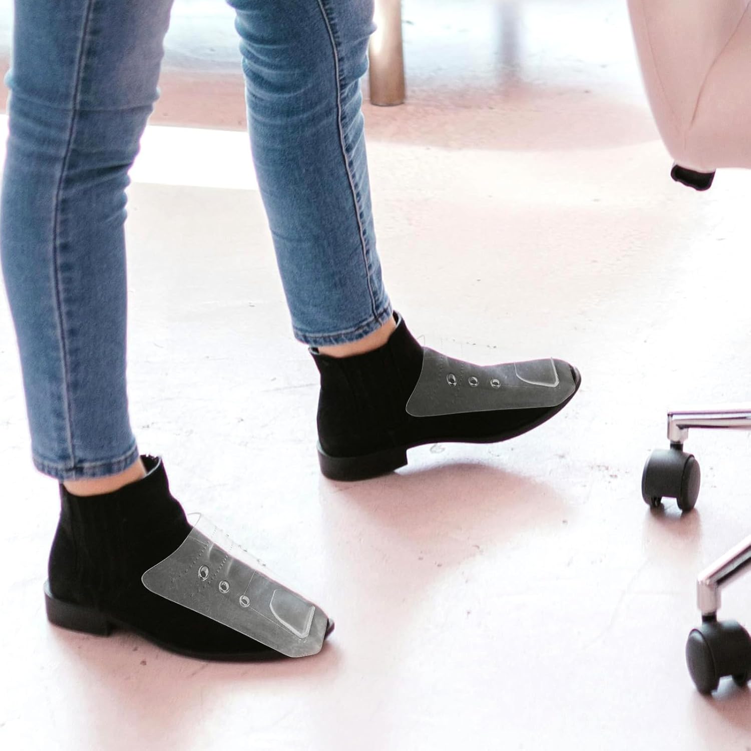 ibasenice Barber Shoe Covers Non-slip Haircut Shoe Protector Reusable Foot Covers Extended Shoelace Design for Size 41-45 Hairdresser Salon Use