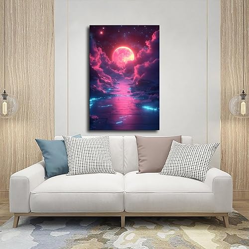 Miniatura 5 de Retro Vaporwave Wall Art  Neon Geometric Poster  80s Synthwave Digital Decor for Bedroom & Living Room Canvas Art Poster And Wall Art Picture Print