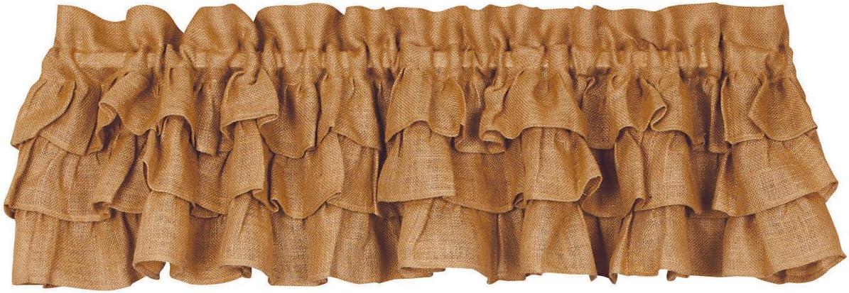Triple Ruffle Burlap Country Valance