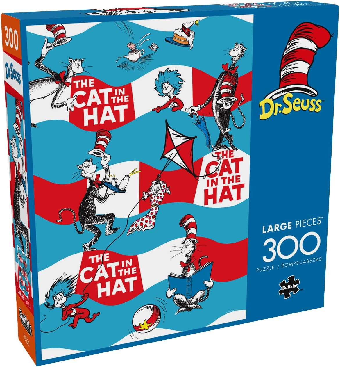 Buffalo Games - Dr. Seuss Enterprises - The Cat in The Hat Stripes - Jigsaw Puzzle for Adults - Challenging Puzzle Perfect for Game Nights - Finished Size is 21.25 x 15.00
