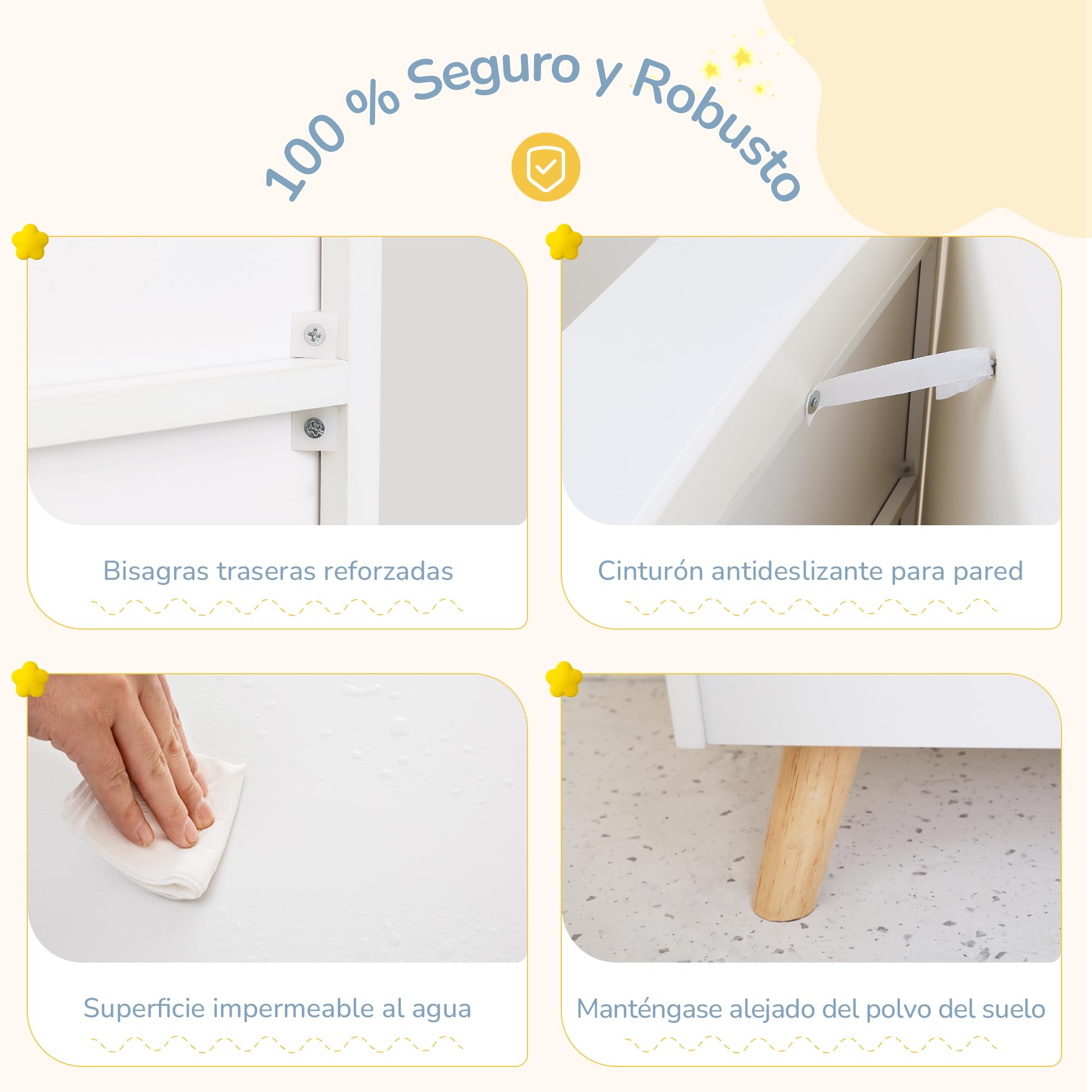 LUE BONA Estanteria Montessori con 3 Abiertos Compartimentos,Librería Infantil,Caja de Juguetes Móvil Multifuncional para Habitación de los Niños y Sala de Juegos,36 × 61 × 71 cm,Blanco