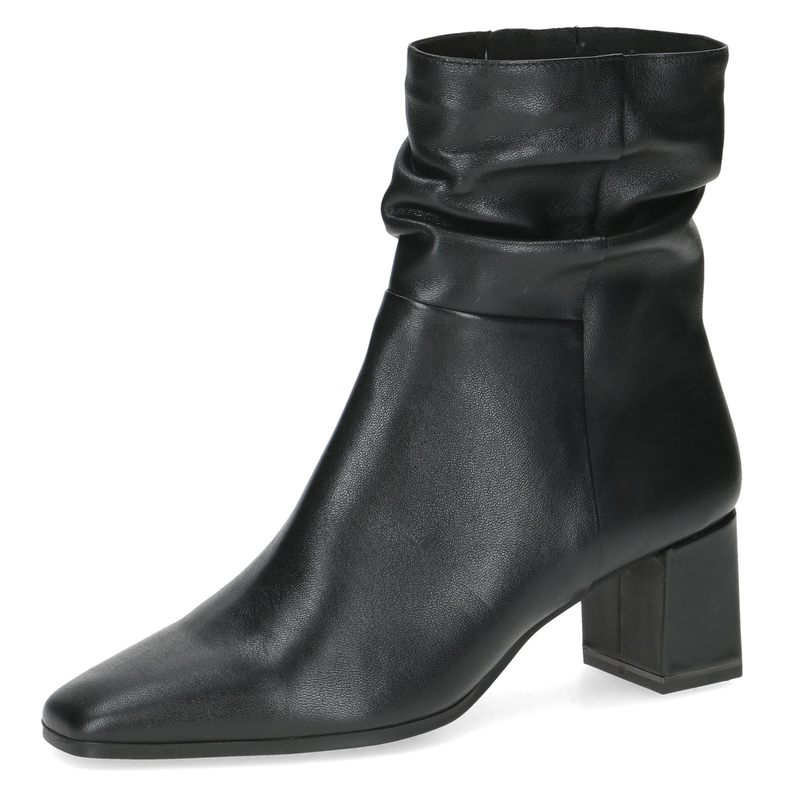 CAPRICE Women's leather ankle boots square toe, Black (Black Nappa), 7.5 UK