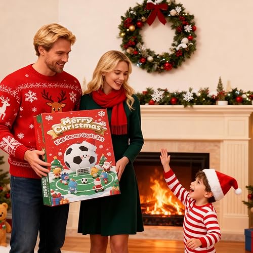 Miniatura 7 de Christmas Kids Soccer Goal Set, 2 Pack 4' x 3' Soccer Net Training Equipment, Stocking Stuffers Soccer Goals for Backyard & Indoor Sports Outdoors