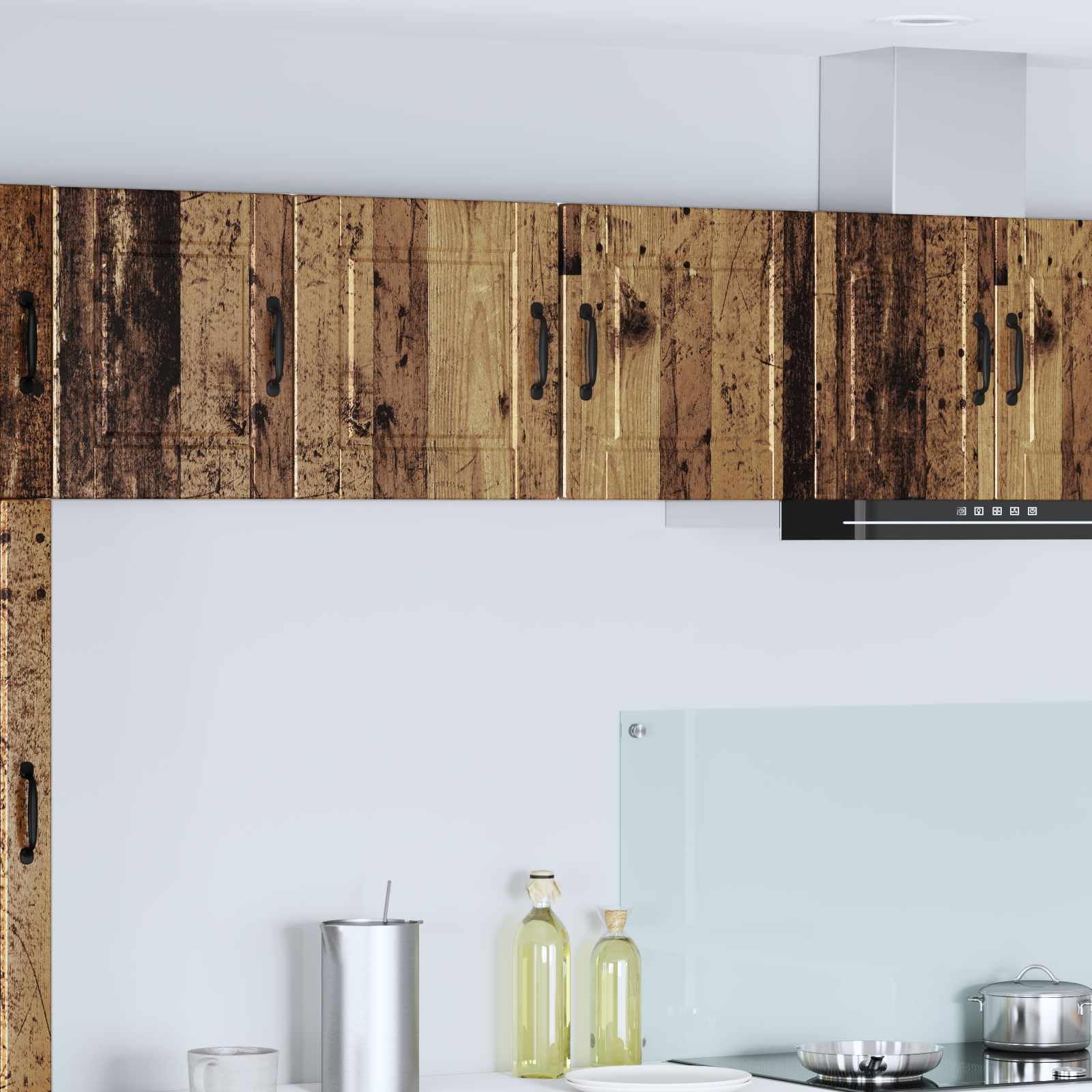 Juego de 2 armarios de pared con aspecto de madera envejecida