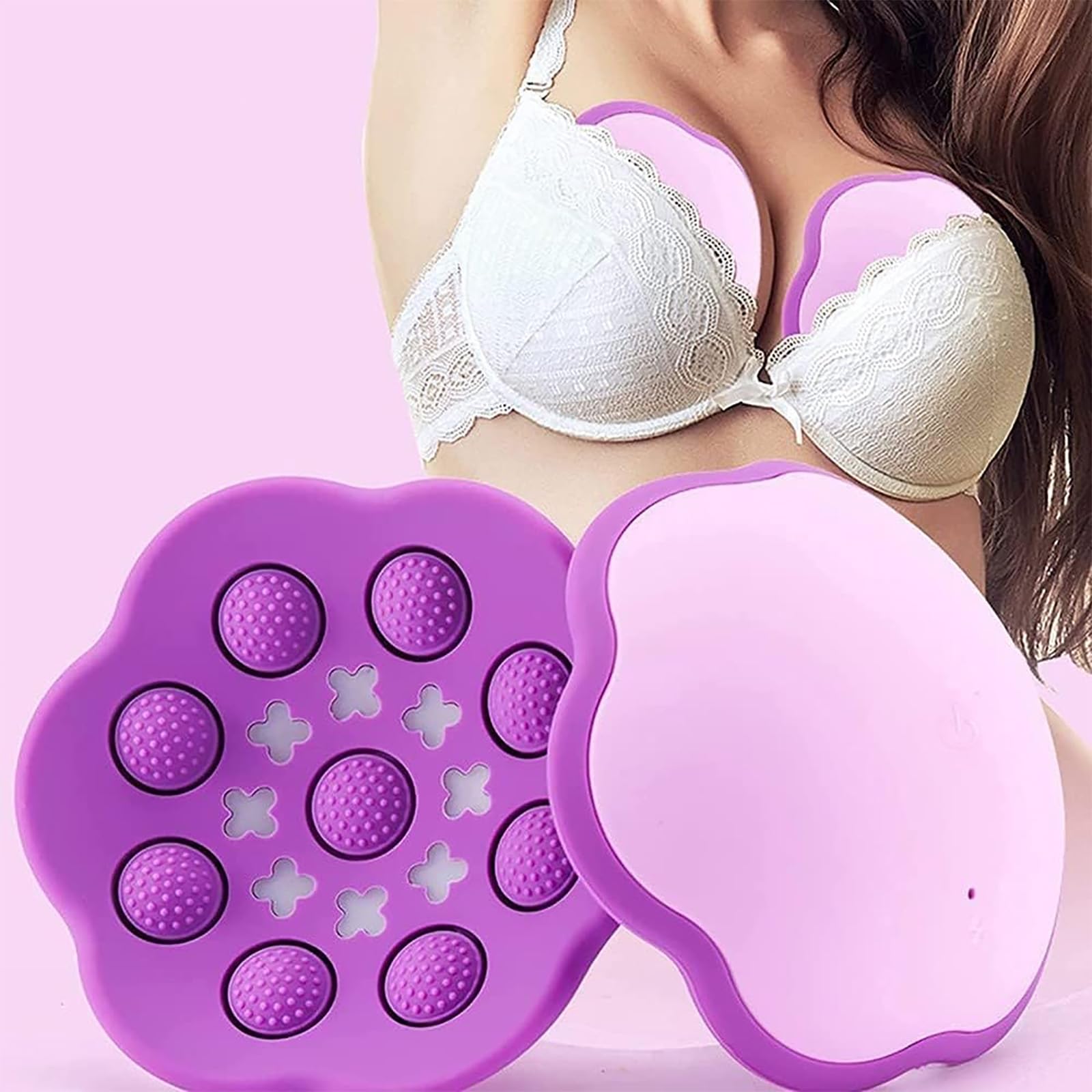 Masseur De Poitrine Électrique Avec Enveloppe De Poitrine De 15 Mm, Massage Complet À 360° Et 470 Points De Massage, 3 Niveaux De Compression Chaude Et 5 Niveaux D'intensité, 6 Modes, Poitrine