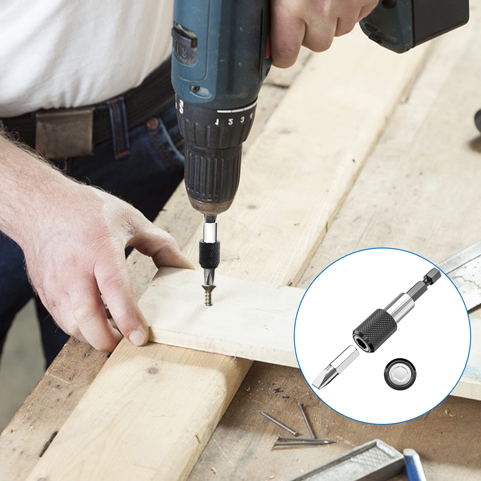 Set 3 Portapunte Magnetici Per Viti Cartongesso - Con 13 Punte Cacciavite - Foto 4