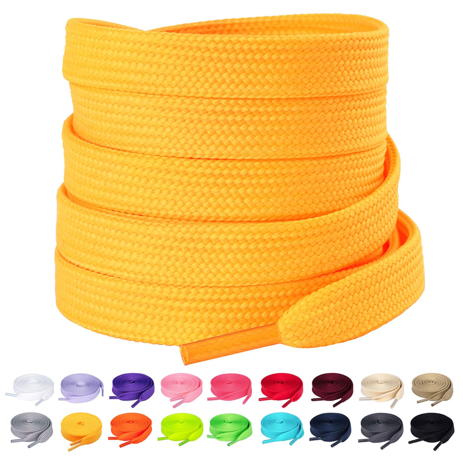 Olukssck 2/5" Flat Shoe Laces for Sneakers 29 Colors Shoelaces in 28" - 72"