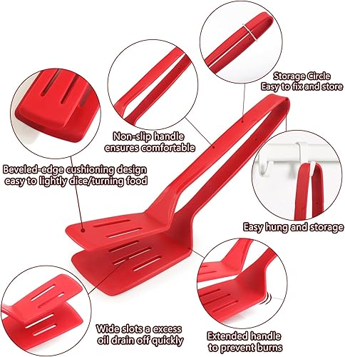 Miniatura 2 de Pinzas de cocina de silicona de 11 pulgadas, abrazadera de barbacoa de acero inoxidable de alta calidad, espátula multiusos para pinza de pan,