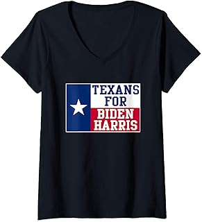 Womens Texas Texans For Joe Biden Kamala Harris 2020 Election V-Neck T-Shirt