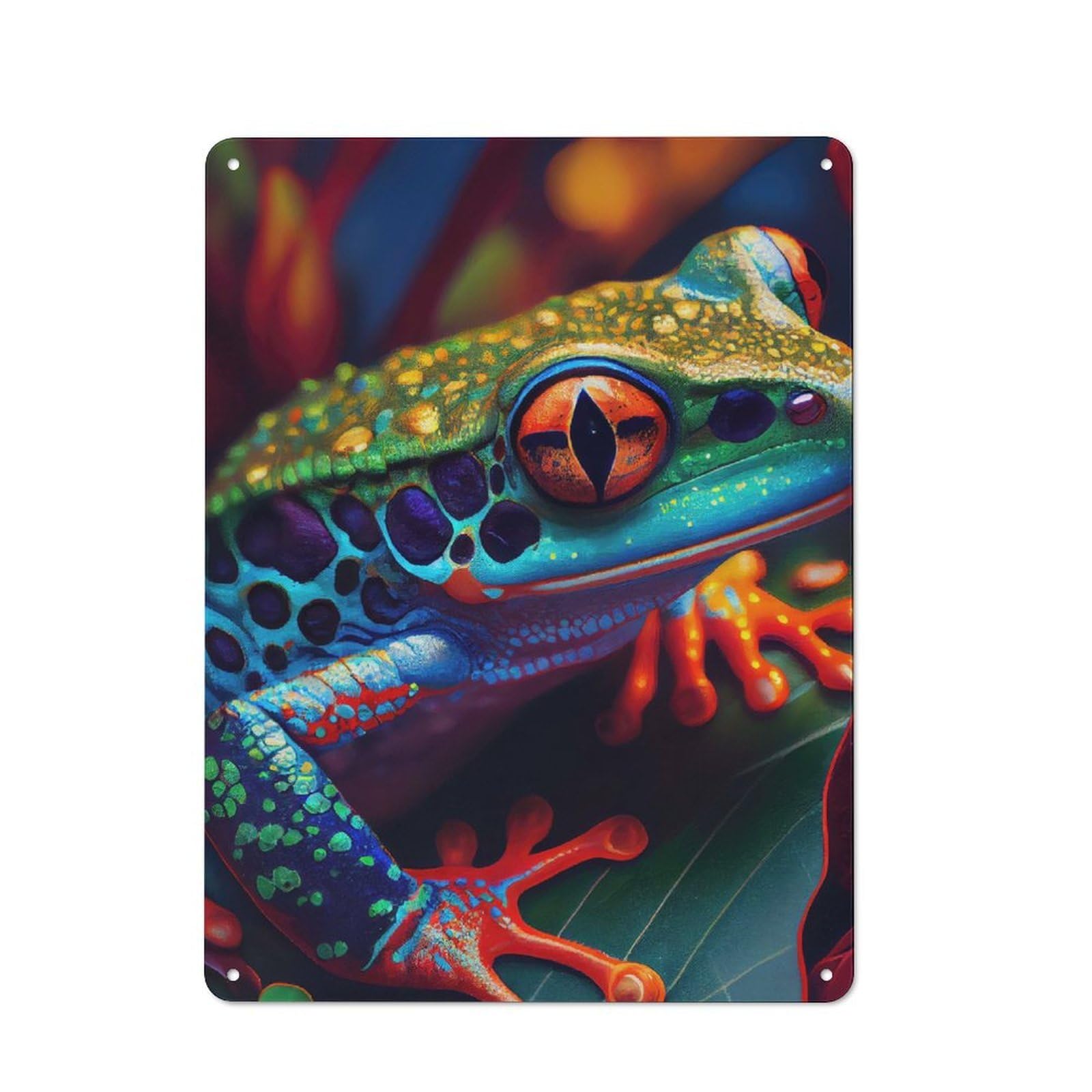 Junmoney The Little Jumping Frog 2 Rustic Metal Sign 40X30cm For Kitchen Or Home Bar, Gift For Kitchen Decor Lovers During The Christmas Season