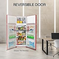 Vista 4 de Upstreman 7.7 Cu Ft Refrigerator with Freezer, Double Door Fridge with Adjustable Thermostat Reversible Door, Large Capacity Refrigerator for