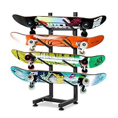 BiJun Skateboard Racks Floor Stand 4-Layer Skateboard Holder Snowboard Storage Rack Skateboard Organizer Floor Stand for Deck Longboard