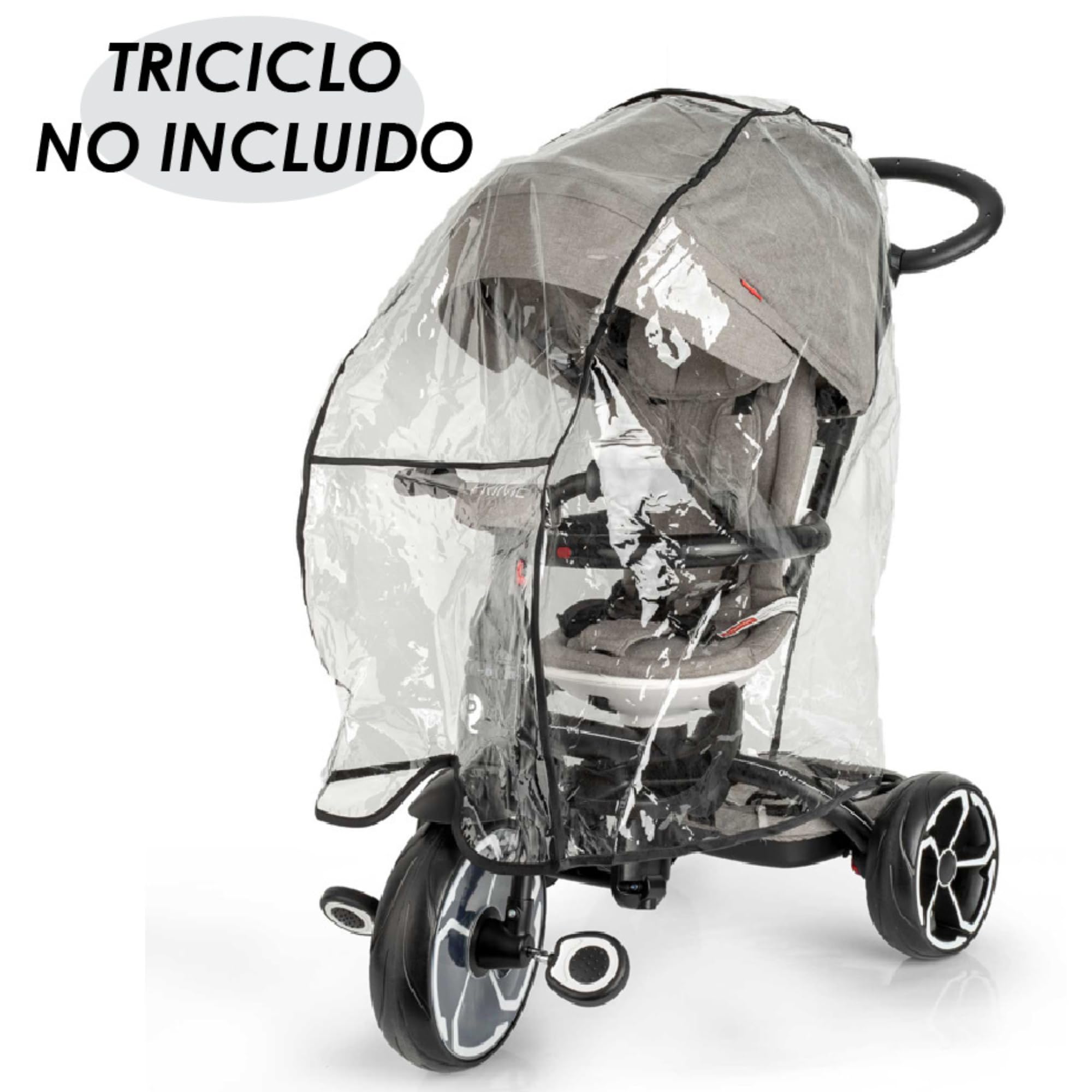 QPlay Parapioggia passeggino universale in plastica per pioggia, sedia da passeggio, universale, bolla | plastica trasparente senza sostanze nocive | ideale per passeggiate con cattivo tempo