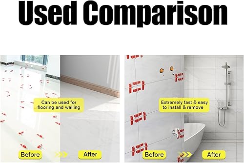 Miniatura 6 de Sistema de nivelación de azulejos de 116 pulgadas con alicates para azulejos de piso, 300 clips espaciadores de nivelación y 100 cuñas