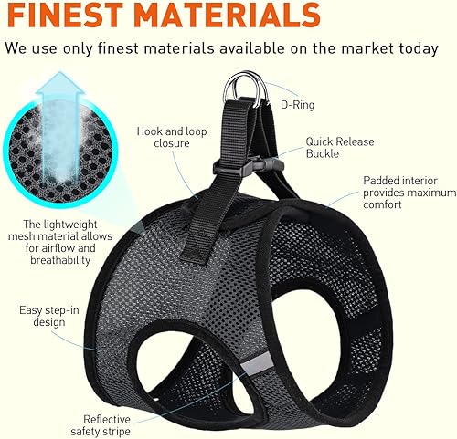 Miniatura 3 de Dogline York Step-in Air - Arnés de malla para perro, sin estrangulamiento, chaleco suave acolchado en el pecho para cachorros, perros pequeños,