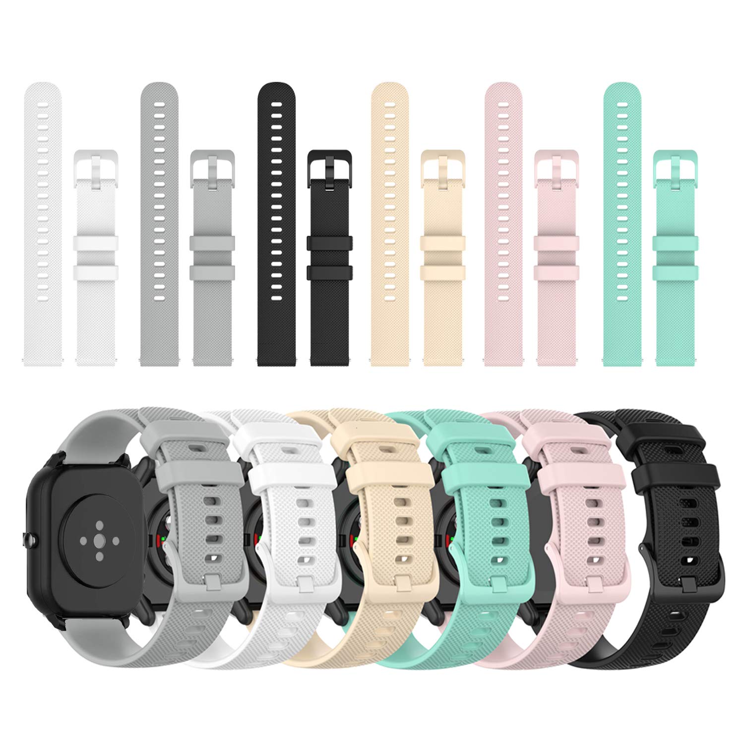 E ECSEM Bands Compatible with Willful SW021 SW020 ID205 ID205L Watch Strap Soft Rubber Band Quick Fit Wristband