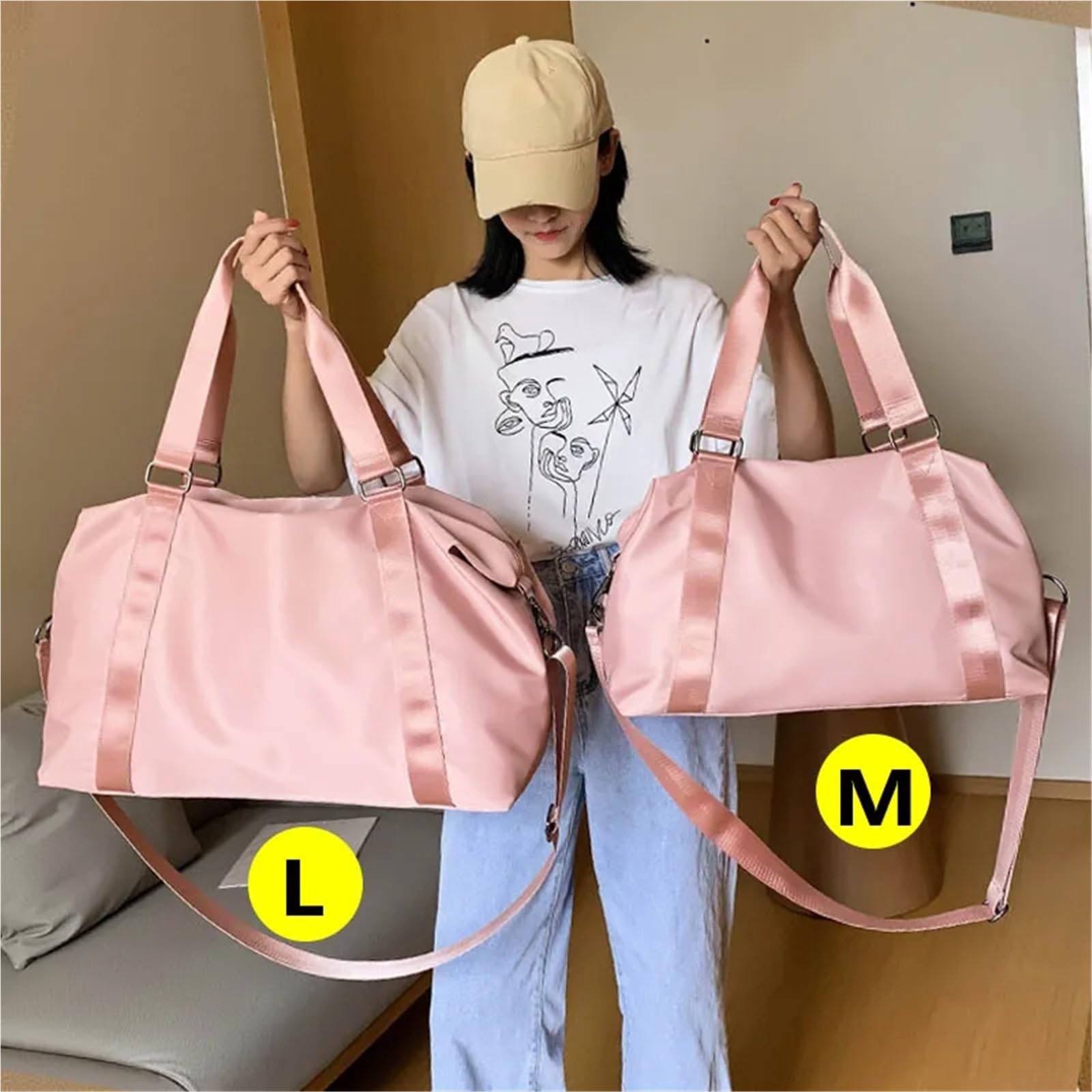 borsa da palestra Borsa da palestra pieghevole fitness impermeabile a tracolla a sportiva allenamento for borsa viaggio all'aperto(L pink)