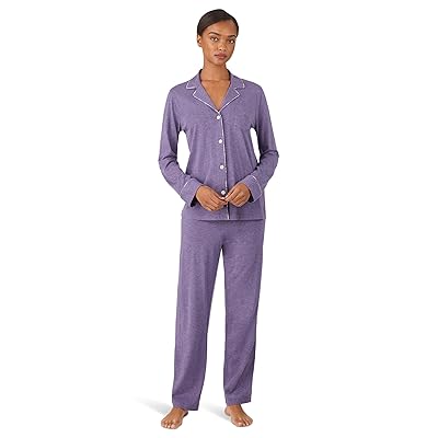 Lauren Ralph Lauren Knit Long Sleeve Notch Collar Long Pant Pajama Set Women