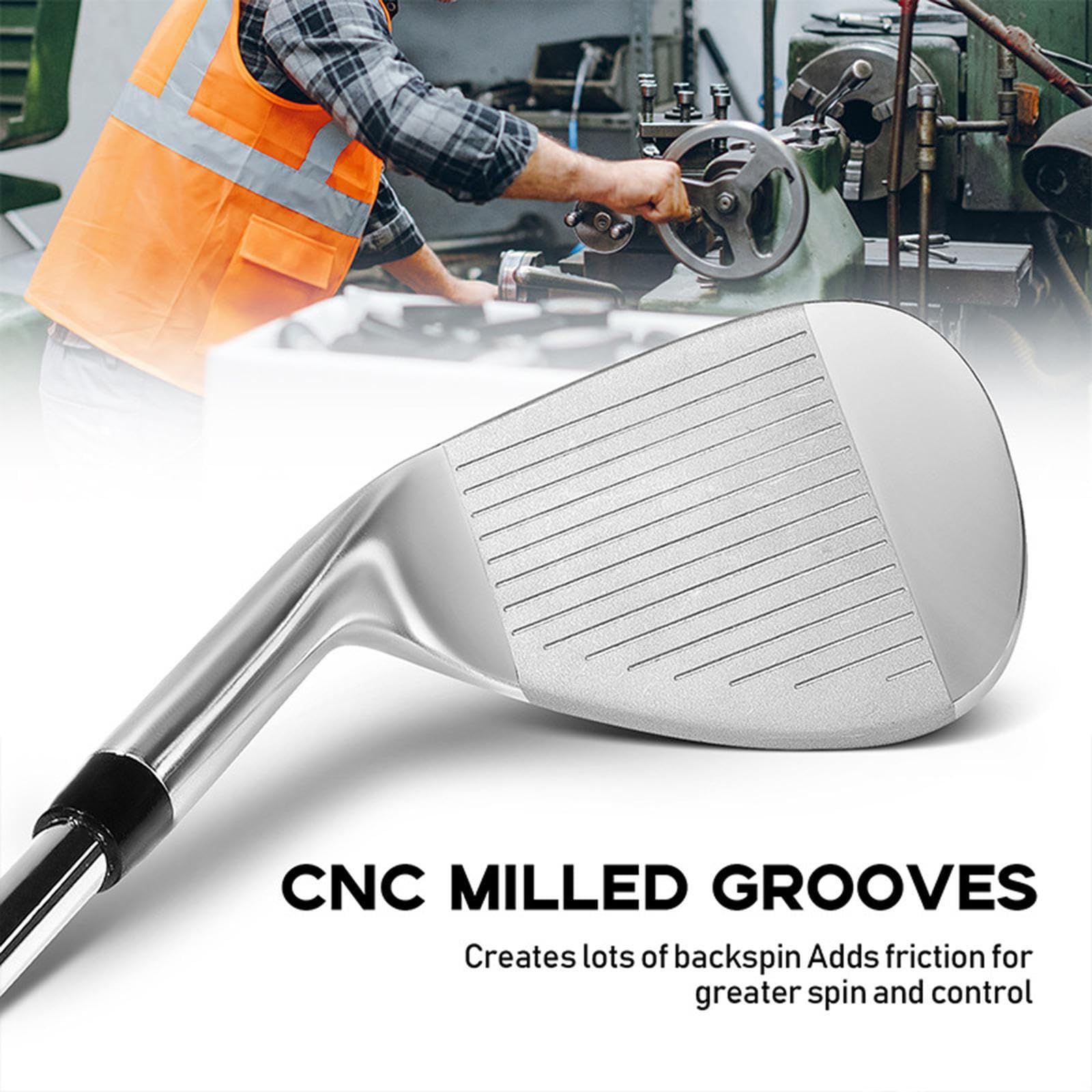 Professioneller Golfwedge mit gefräster Schlagfläche für Herren, Rechtshänder, aus rostfreiem Edelstahl Golfer.