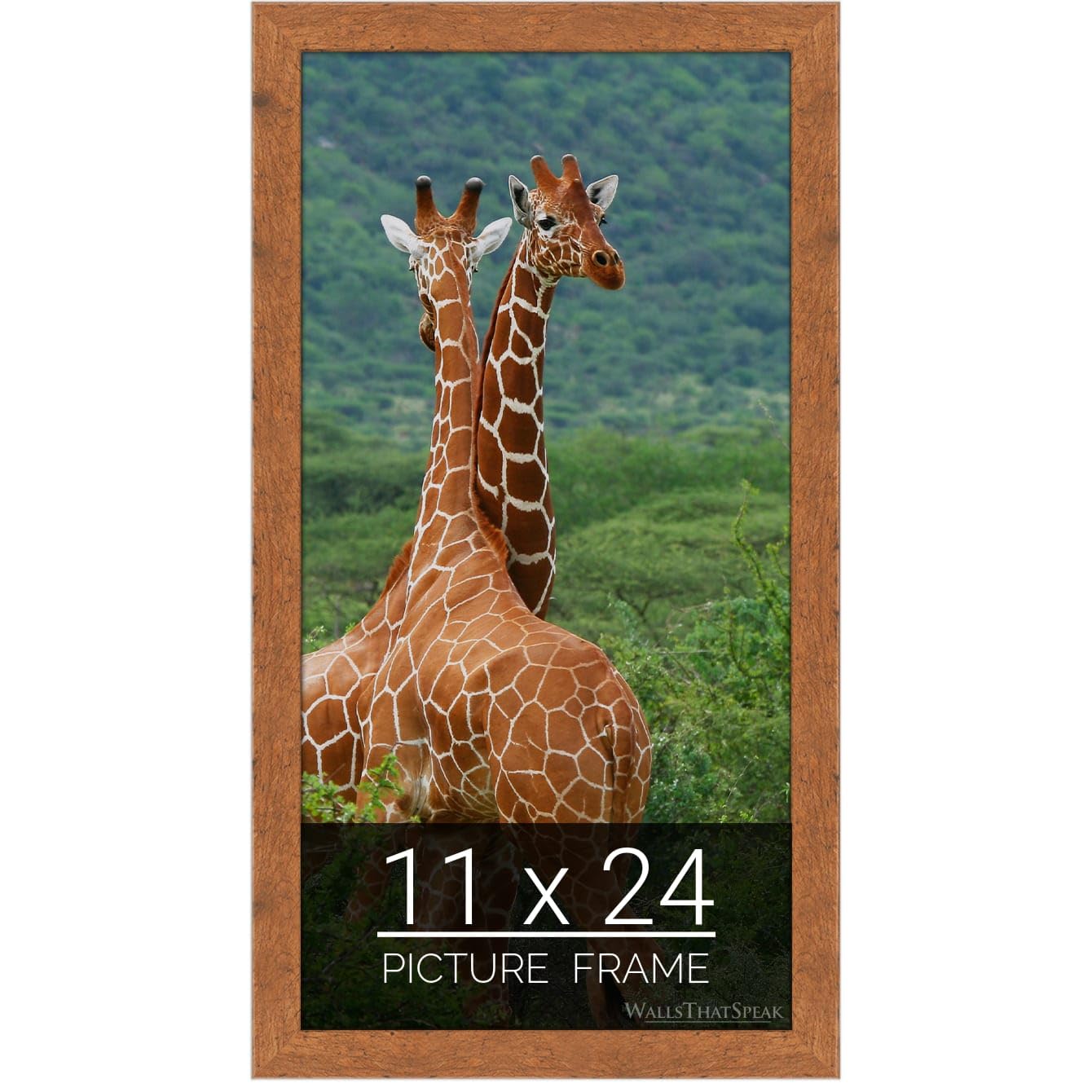 wallsthatspeak 11x24 Light Walnut Rustic Pine Picture Frame for Puzzles Posters Photos or Artwork