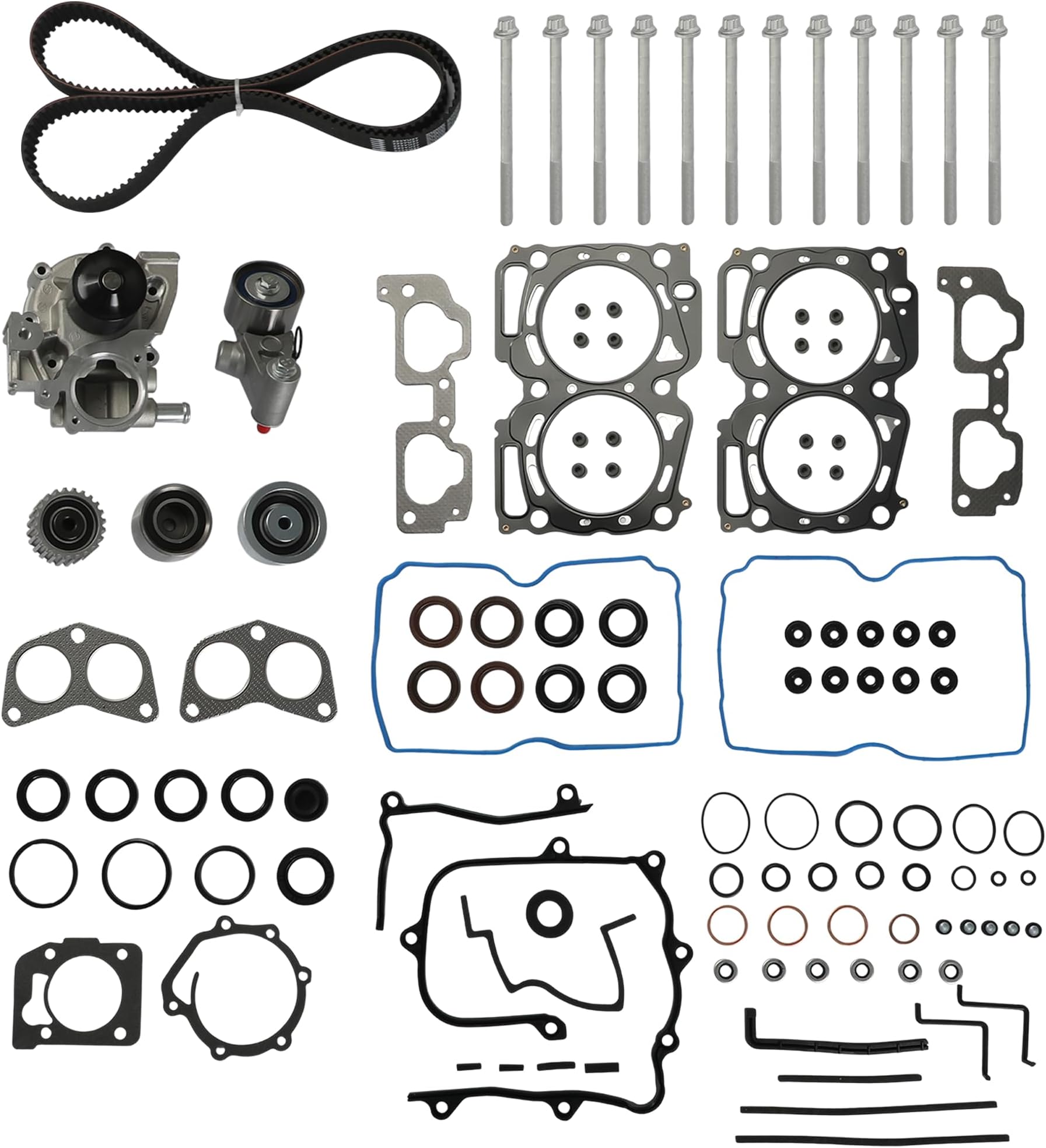 EJ253 Engine Timing Belt Kit w/Water Pump & Head Gasket Bolts Set Fit For Subaru Forester Impreza Legacy Outback 2.5L 2006-2011 HS26415PT-1 ES72212 TCKWP304A TKF006 TB304LK4 HS26415PT-1 ES72212