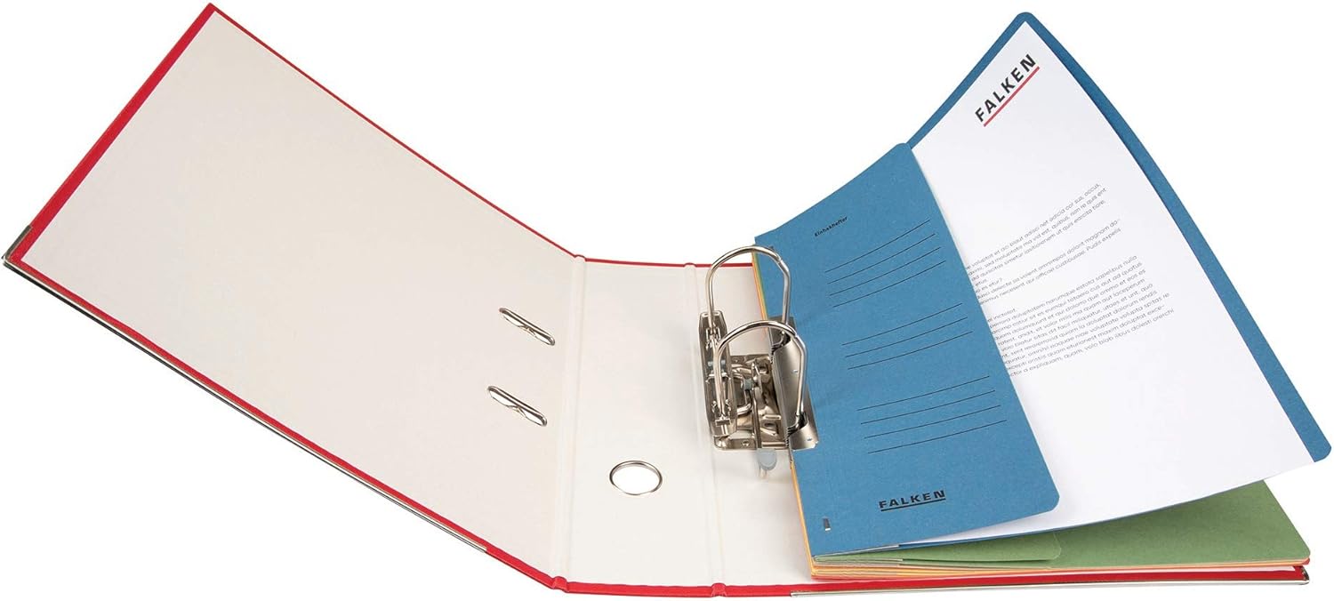 Falken Hook-in Folder Office Binder - Full Front Cover red
