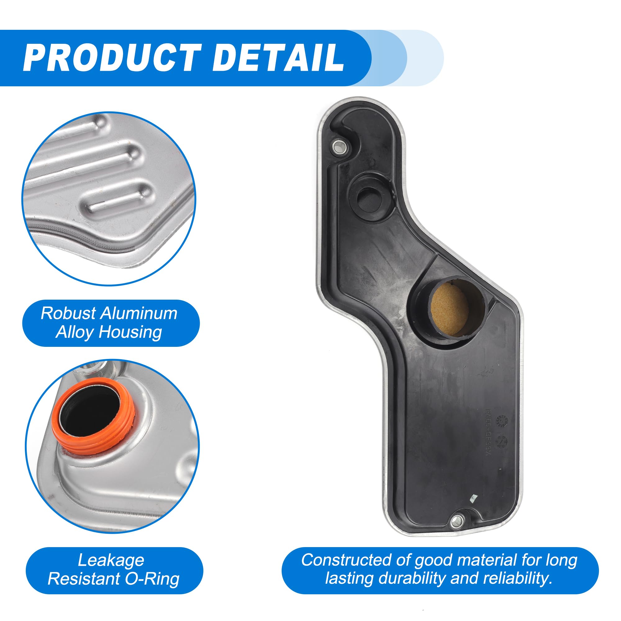 QUARKZMAN Filtro Para Aceite De Transmisión Para Mustang 05-10 1Pc | Paquete De 1, Metal, Plateado Y Negro, 5R55N, 5R55S, 3W4Z7A098Aa, Para Lincoln Ls, Para Ford Thunderbird