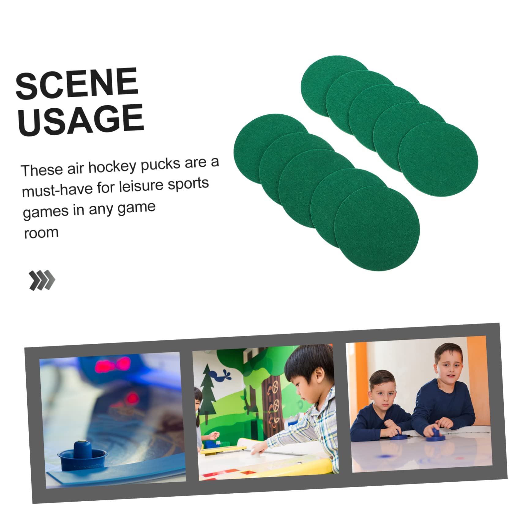 VICASKY 10Pcs Air Hockey Pusher Stickers Durable Felt Pads for Hockey Tables Enhanced Game Experience with Comfortable Feel Hockey Accessories for Family Fun
