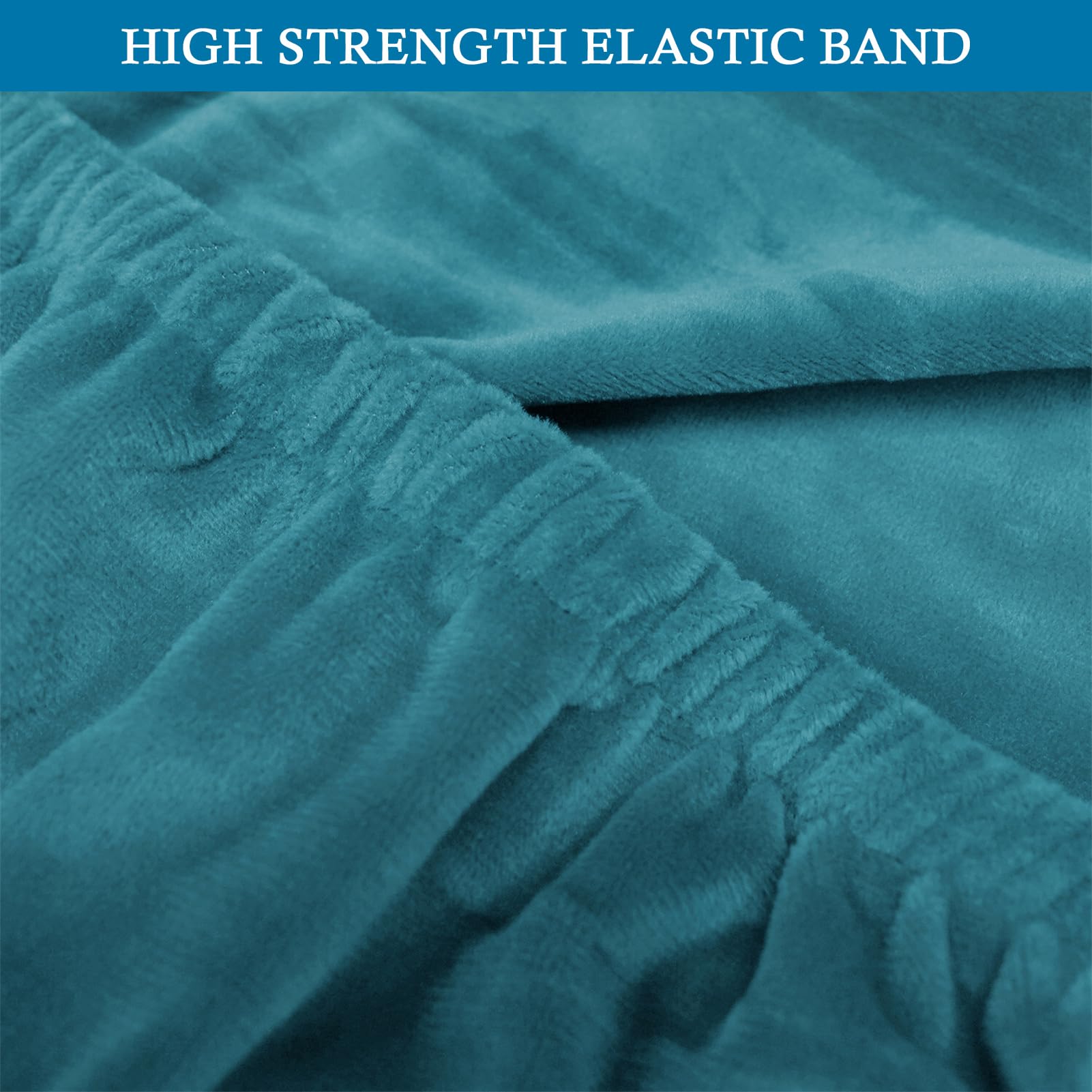 Copertura testiera Letto, Fodera per Testiera del Letto Tessuto in Velluto Elasticizzato, Protezione Elastica a Tinta Unita Morbido e Lavabile (Blu Pavone,180-200cm)