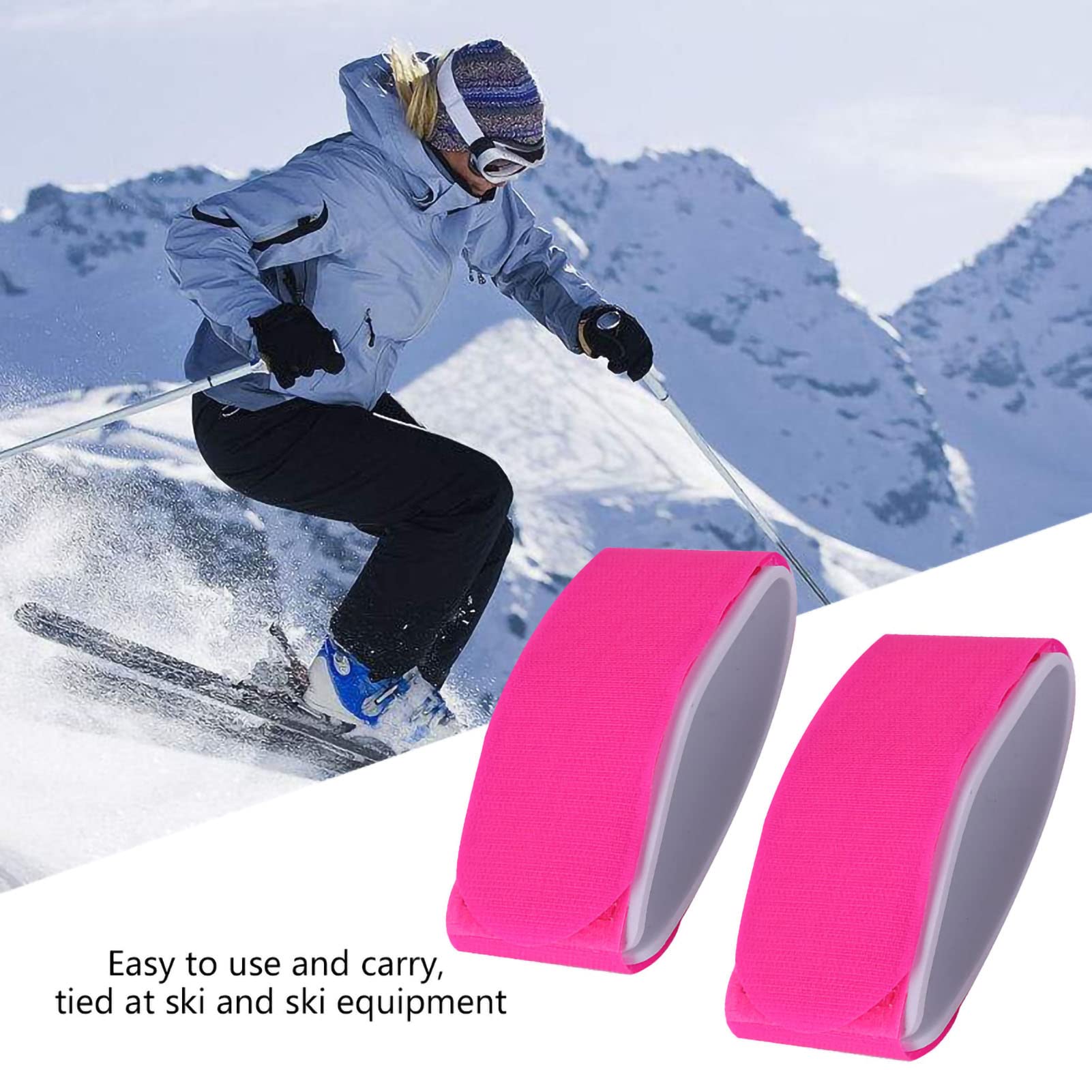 Sangle De Transport Réglable 120cm Pour Skis Et Bâtons, Bandoulière Rembourrée Rouge
