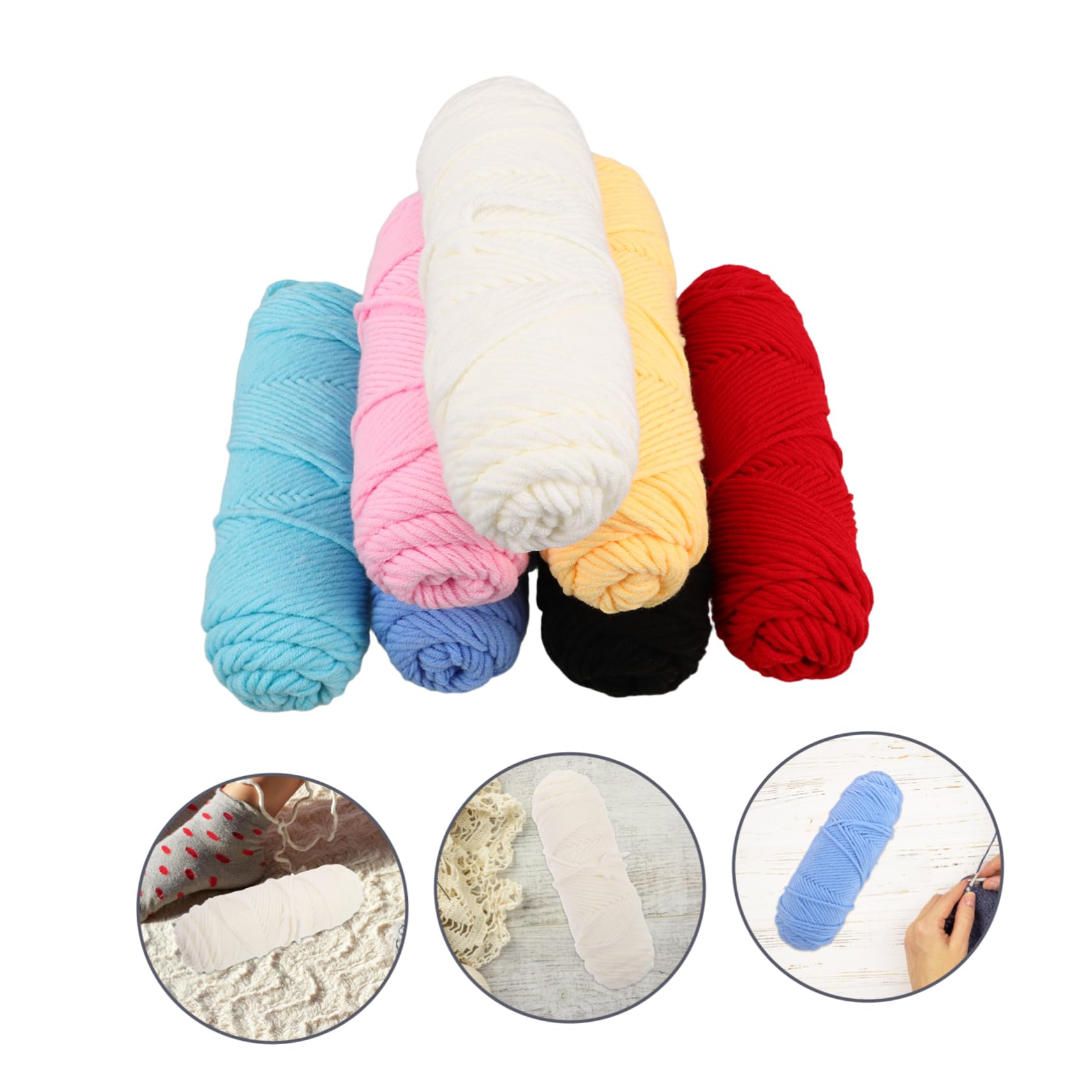 Filato di Cotone Spesso 8 Capi, 7 Pezzi, Yarn per Uncinetto