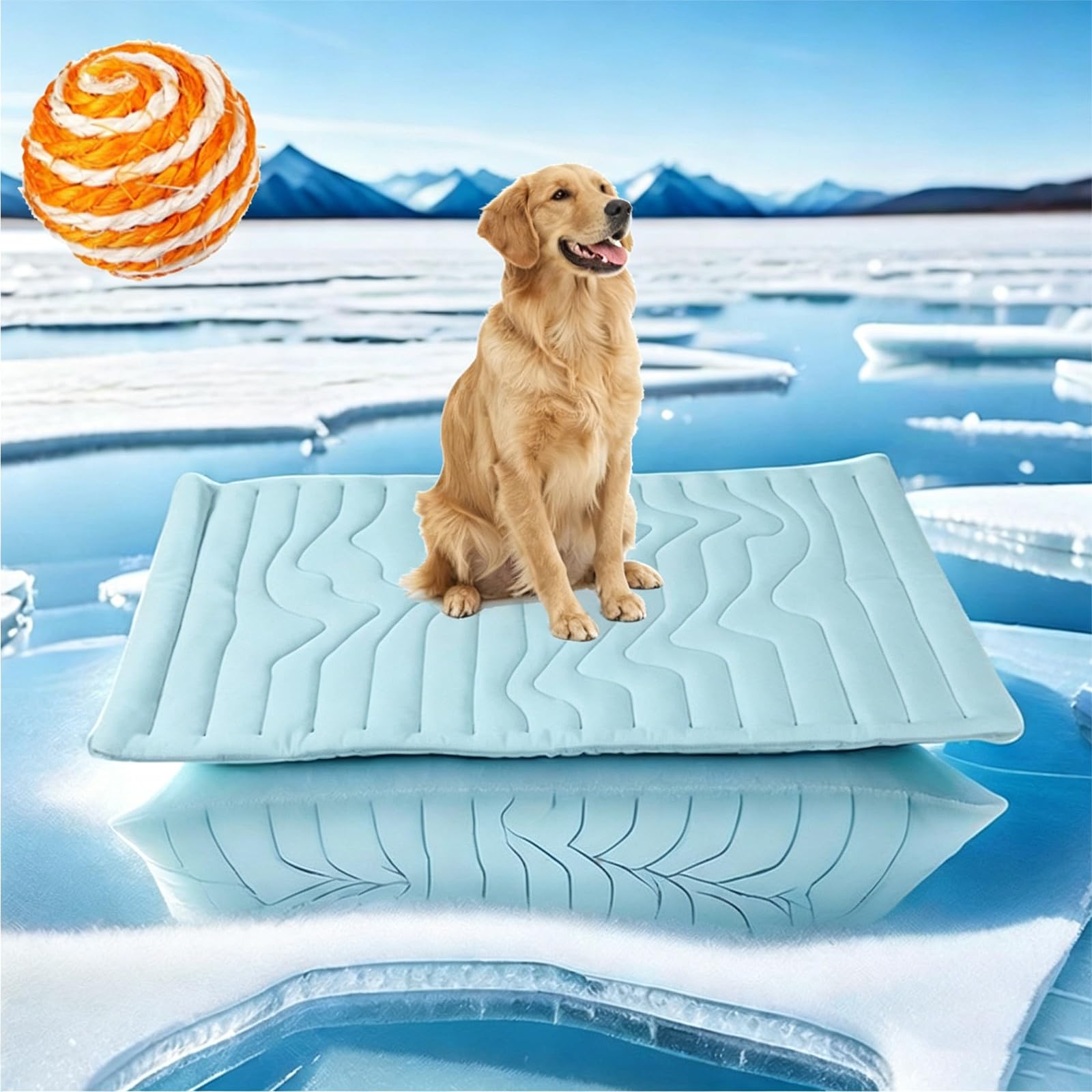Dr Pfoten Chill Kühlmatte, Pfotenchill Kühlmatte, Kühlmatte Hund Selbstkühlend Dr Pfoten, Selbstkühlende Pads Sicher Und Komfortabel für Katzen und Hunde (Blau, XL-59 * 40IN)
