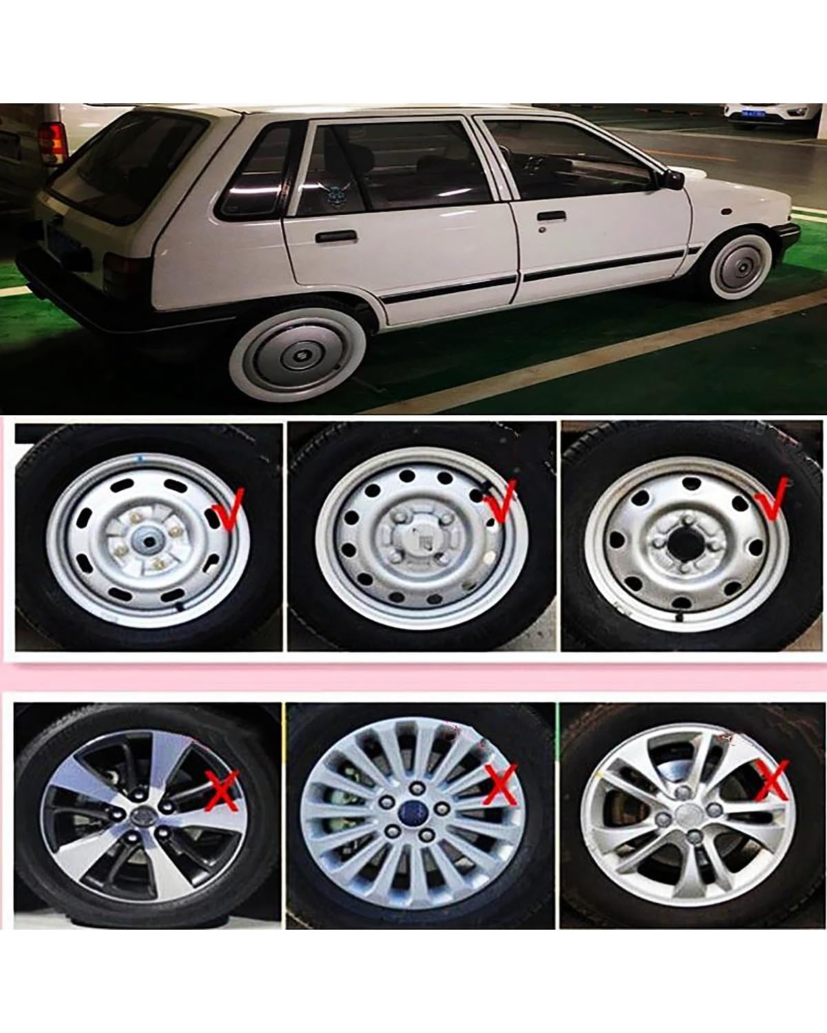 Tapacubos 4 tapacubos de 16 Pulgadas para Rueda de Coche para Ford para Transit para MK6 para MK7 V348 R16 Conjunto tapacubos